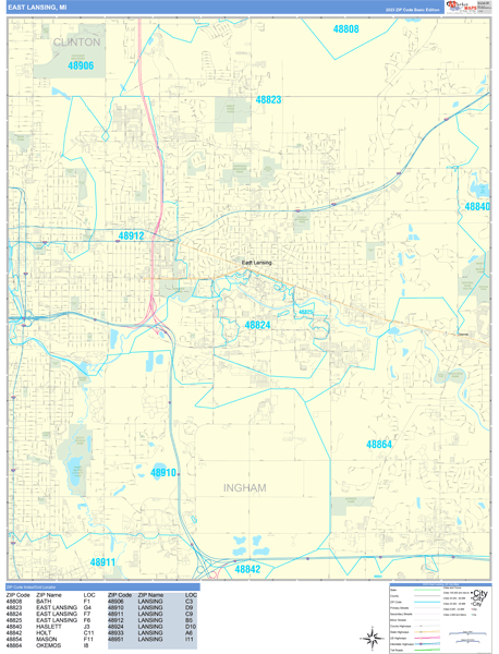 East Lansing City Map Book Basic Style